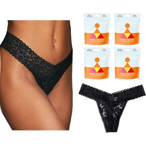 Panties For Your Purse: Mid-Rise Lace Thong, Bachelorette Party Favors, 4 Pack