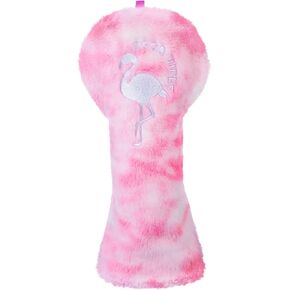 Big Crazy Golf Head Covers, Funny Driver Headcover with Soft Lining, Golf Head Covers for Woods and Driver, Unique Flamingo Golf Club Covers Fits 460cc Driver, Golf Gift for Women Girl