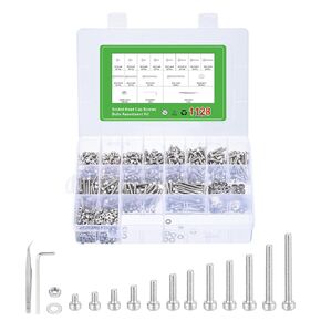 uxcell Hex Socket Bolts Kits (M3), 304 Stainless Steel Hexagon Socket Drive Screws, Silver Tone