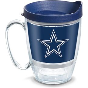 Tervis Made in USA Double Walled NFL Dallas Cowboys Legend Insulated Tumbler Cup Keeps Drinks Cold & Hot, 16oz Mug, Classic - Navy Lid