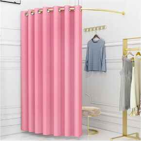 TEENKON Clothing Store Fitting Room, 39 in Dressing Room Used in Mall, Boutique and Office, Corner Wall Mounted Changing Room for Privacy Protection, Include Shading Curtain, Bracket and Hook Up