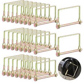 30PCS Trailer Coupler Pin 2-3/4"x1/4 Inch Square Wire Lock Pin Safety Shaft Locking Pin Wire Trailer Hitch Pin for PTO, Farm, Lawn, Hitches & Garden