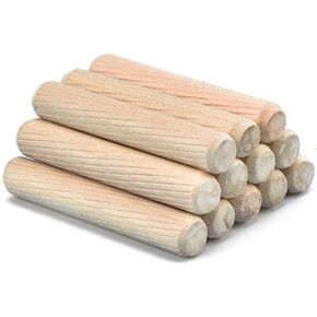 120 PCS 13/32" x 1 1/2" Twill Wooden Dowel Pins Multi Fluted and Beveled (10mm x 40mm)