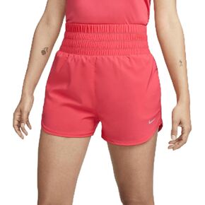 Nike One Women's Dri-FIT Ultra High-Waisted 3" Brief-Lined Shorts (Light Fusion Red, DX6642-648)