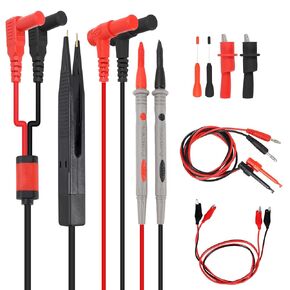 DIANN Multimeter Test Leads Set Professional Leads Kit 1000V 20A Test Probes Silicone Alligator Clips Test SMD IC Test Hook Clips Test Tweezer 1M Alligator Clips Test Leads