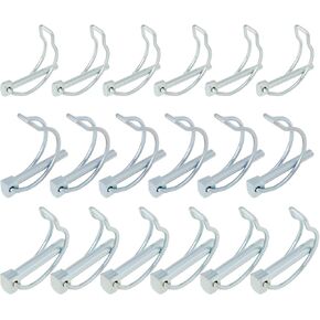 eMagTech 18PCS D Shape Shaft Locking Pin Galvanised Carbon Steel Double Line Loop Wire Lock Pin M4.5/M6/M8 for Lawn Garden Farm Truck Car Trailer Tractor