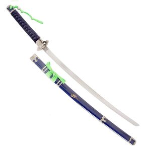 Fantasy Blue Samurai Sword, Katana for Exorcist. Dull Edge Blade. for Collection, Gift, Cosplay Used