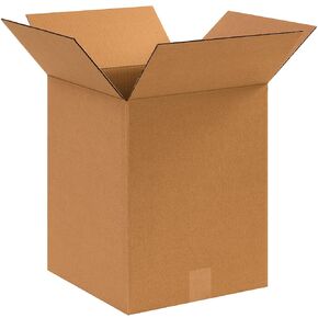 BOX USA 12 × 12 × 15 صناديق من الورق المقوى المموج، صغيرة 12 بوصة طول × 12 بوصة عرض × 15 بوصة ارتفاع، حزمة من 25 | الشحن، التعبئة والتغليف، النقل، صندوق تخزين للمنزل أو العمل، صناديق كبيرة بالجملة قوية