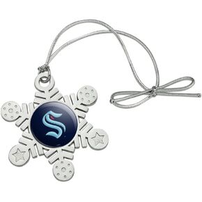 GRAPHICS & MORE Seattle Kraken Logo Metal Snowflake Christmas Tree Holiday Ornament