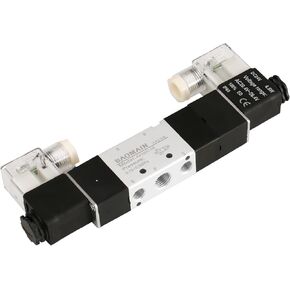 Baomain Solenoid Valve 4V330C-08 DC 24V PT1/4'' 4.8W 5 Way 2 Position