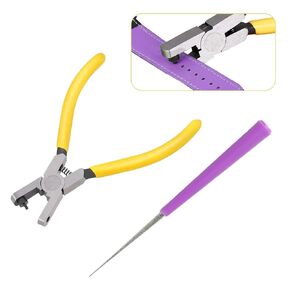 2pcs Watch Band Leather Hole Punch Plier,2.0mm Belt Hole Puncher for Leather Belt Punch Tool,Shoe Strap Hole Puncher Pliers,Handheld Wrist Belt Leather Hole Punch Tool for DIY Craft Shoe Fabric