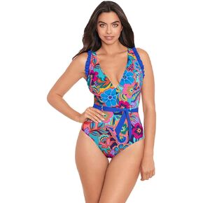 Skinny Dippers Women's Swimwear Jelly Beans Cinch Ruffle Sleeve Soft Cup One Piece Swimsuit
