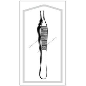 Sklar 96-2573 Disposable Single Use Sterile Adson Tissue Forceps, 4-3/4", 1x2 Teeth, Pack of 25