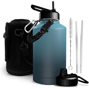 Rogashop73-1 Gallon Water Bottle Insulated (Gradient - Blue and Black)