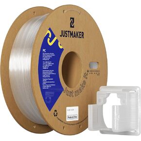 PC 3D Printer Filament, High Temperature Resistant, Low Warpage, Upgrade Cardboard Spool, 1kg, Dimensional Accuracy +/-0.03mm, 1.75mm, White