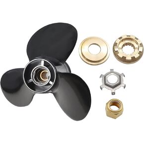 15 x 17 inch 3 Blade Aluminum Boat Propeller with Hub Kit 48-832828A45 Compatible with 150-300HP Outboard Engine 15 Spline Tooth
