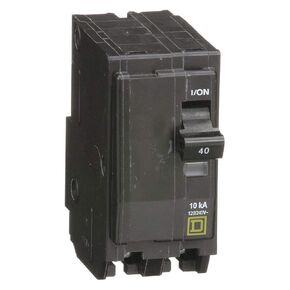 Square D Plug In Circuit Breaker, QO, Number of Poles 2, 40 Amps, 120/240VAC, Standard - QO240