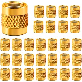 CD2245 Valve Caps,1/4 Flare Cap Round Brass Caps HVAC Valve Caps Sealing Protection Refrigerant Locking Caps With O-Rings Seal HVAC Parts Valve Covers Widely Used Flared Tube Fittings- Pack of 30 Caps