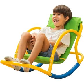 PLATPORTS Kids Saucer Chair Seesaw - Teeter Totter for Outdoor Play - Toddler Chaise Lounge Reading Chair - Playground Equipment for Home, Backyard, Daycare