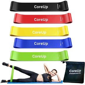 Resistance Loop Excercise Bands Set of 5 Piece with Carry Bag for Working Out, Physical Therapy Bands, Elastic Suitable for Rehab, Yoga,Gym,Home Excercise and Pilates