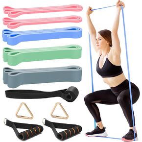 Resistance Bands for Working Out, Elastic Exercise Bands, Chin Up Assistance Pull Up Long Resistance Bands, Stretching Assist, Muscle Training, Physical Therapy, 5-85 Lb Resistance Bands Set for Women