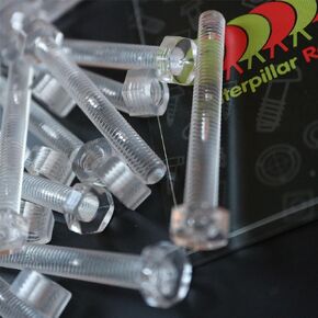 Pack of 30 Transparent Clear Plastic Acrylic M6 x 50mm Nuts & Bolts, Acrylic Plastic Screws, Hexagon Head, 15/64 x 1 31/32