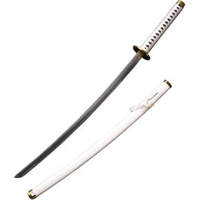 Sword Valley Roronoa Zoro Wado Ichimonji - 51.2″ - Cosplay Prop Anime Katana Samurai Sword - Anime Original Texture Carbon Steel Blade Carving Symbol - Handle Absorbs Sweat and Prevents Slipping