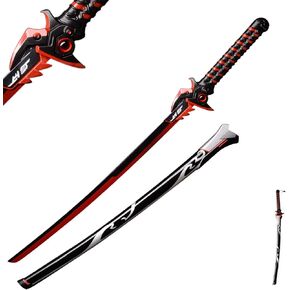 Sword fort Genji Sword Real,Steel Handmade Katana Japanese Anime Cosplay Sword,Muramasa Swords Red/Green in Kuwait