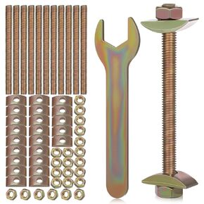 PartyKindom Countertop Connector Bolts: 12 Sets Countertop Joint Fasteners Furniture Fastening Connectors Miter Draw Bolt Countertop Flip Connector for Drawbolt Bed Butcher Block Joint Connector
