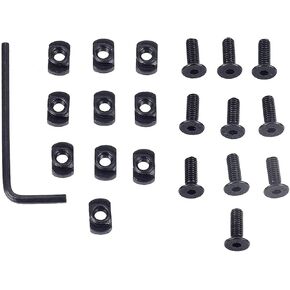 heyous 30 Sets M4x12mm Black Metal T Screws and Nuts Screw and Nut Replacement Kit Rail Mounting Screw and T Nut Accessories