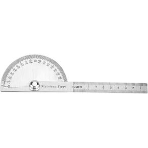 Protractor Ruler, Stainless Steel 0-180 Degree Protractor Arm Measuring Ruler Rotary Angle Finder Tool for Student Drawing, Engineering, Architectural Design, Carpentry