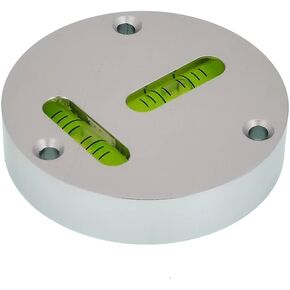 Metal round horizontal bubble T-type two-way level instrument metal level diameter 60mm accuracy 5 ′ / 2mm (silvery)