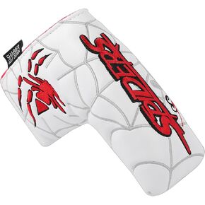 SHABIER White Golf Blade Head Cover with The Red Spider Design for Blade Golf Putter Head Cover