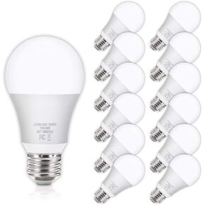 Yochoice 12Pack A19 LED Light Bulbs 100 Watt Equivalent 5000K Daylight White, No Flicker E26 Medium Screw Base Bulbs, 1100Lumens, Non Dimmable