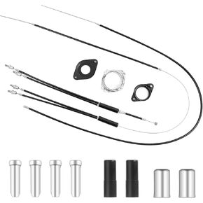 BMX Bike Gyro Brake Cables Front + Rear (Upper + Lower) with Spinner Rotor Full Kit, BMX Bicycle Brake Lines Set Cable Wire & Housing Replacement for Most Gyro Systems and 20" Bikes, Professional