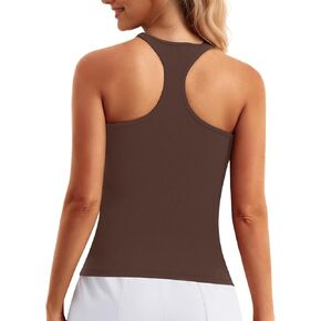 Stelle Women's Sleeveless Tank Tops Scoop Neck Ribbed Racerback Camisole Tops for Workout Casual