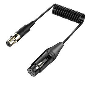Seadream Mini XLR (TA4F) to XLR Coiled Cable,4-Pin Mini Connector (TA4F) Female to XLR Female Connector Coiled Cable Cord Compatible for Shure WA310 T1 UT1 SC1 BLX1 PG1 PGX1 GLXD1 QLXD1