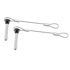 RLECS 2PCS 316 Stainless Steel Column Pin with Loss Prevention Cord Silver Quick Release Pin 3/16 Inch Safety Pin for Mechanical Equipment and Marine Part and Fitness Equipment