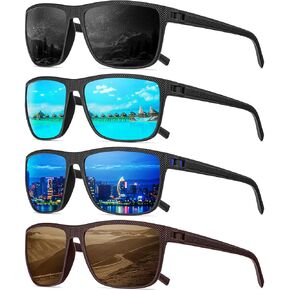 Polarized Sunglasses-Men-Women Mens Sunglasses: Classic Sun Glasses with UV Protection Driving Fishing Golf 4 Packs