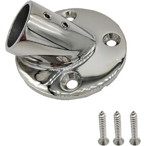 45 Degree Marine Deck Handrail Fitting Round Base for 1" Pipe 316 Marine Grade Stainless Steel