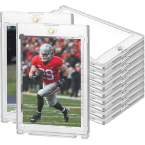 130PT Magnetic Card Holders for Trading Cards, 18ct One Card Touch Holder Baseball Card Thick Protectors Hard Plastic Magnetic Card Case Sports Football Basketball Top Loads for Cards Sleeves