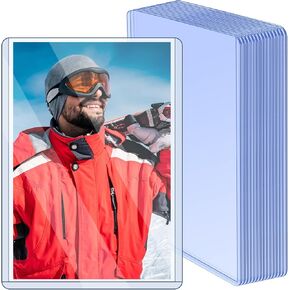 15 Pack Post Card Photo Top Loaders 4 x 6 Inches Hard Plastic Cards Sleeve Protectors Rigid Photo Plastic Sleeves for Trading Cards, Baseball Cards, Postcards