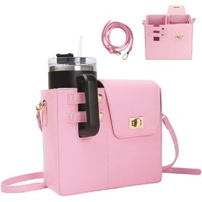 Water Bottle Bag, Portable Water Bottle Bag Crossbody, Multifunctional Purse with Water Bottle Holder, Adjustable Shoulder Strap Crossbody Cup Holder Bag, Compatible with a Lot of Water Cups