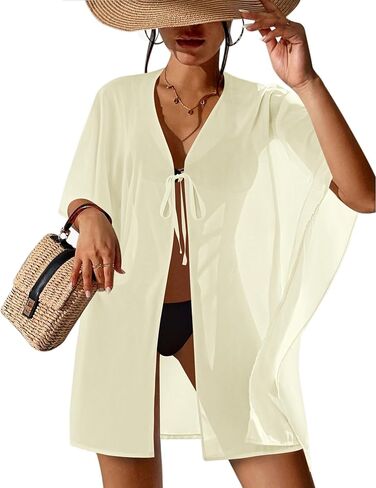 AI'MAGE Bathing Suit Cover Up for Women Chiffon Beach Coverup Sheer Summer Kimono Cardigan for Swimsuit S-XXL in Kuwait