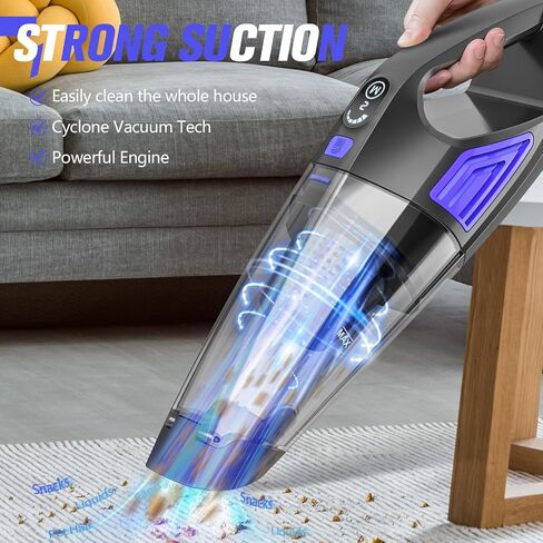 Handheld Vacuum Cordless Cleaner,Powerful Portable and Dust Buster Hand Vcauum Rechargeable with Large-Capacity Battery for CarPetOfficeHome in Saudi Arabia