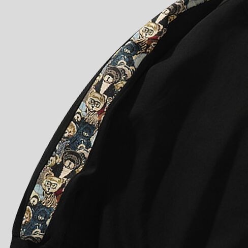 Men Embroidered Sweatshirt Patchwork Graphic Sweatshirts Vintage Streetwear Pullover Tops in Saudi Arabia