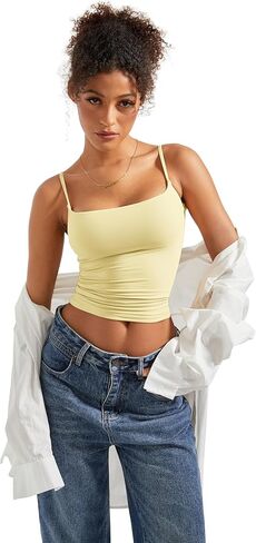 SUUKSESS Women Sexy Square Neck Tank Top Summer Y2K Going Out Basic Cami Shirt in Kuwait