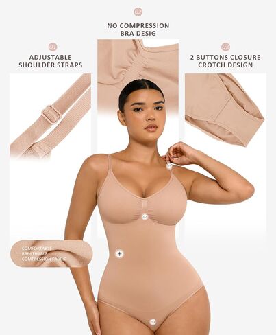 FeelinGirl Shapewear Bodysuits for Women Tummy Control Seamless Sculpting Body Shaper in Saudi Arabia