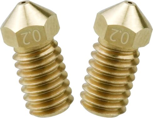 2pcs 0.2mm for Bambu Nozzles,Upgrade 500℃ High Temperature Wear-Ristant Removable Brass Hardened Steel Nozzle for Bambu Lab A1 Mini 3D Printer Hotend in Saudi Arabia