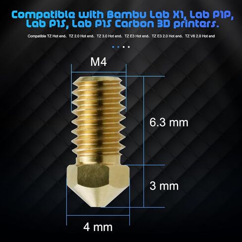 2pcs 0.2mm for Bambu Nozzles,Upgrade 500℃ High Temperature Wear-Ristant Removable Brass Hardened Steel Nozzle for Bambu Lab A1 Mini 3D Printer Hotend in Saudi Arabia